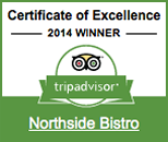 Link to Tripadvisor review page of Northside Bistro Restaurant in St. Thomas USVI